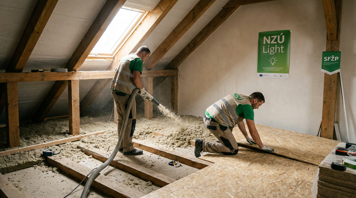 Foukaná izolace půdy: Postup instalace a možnosti dotací